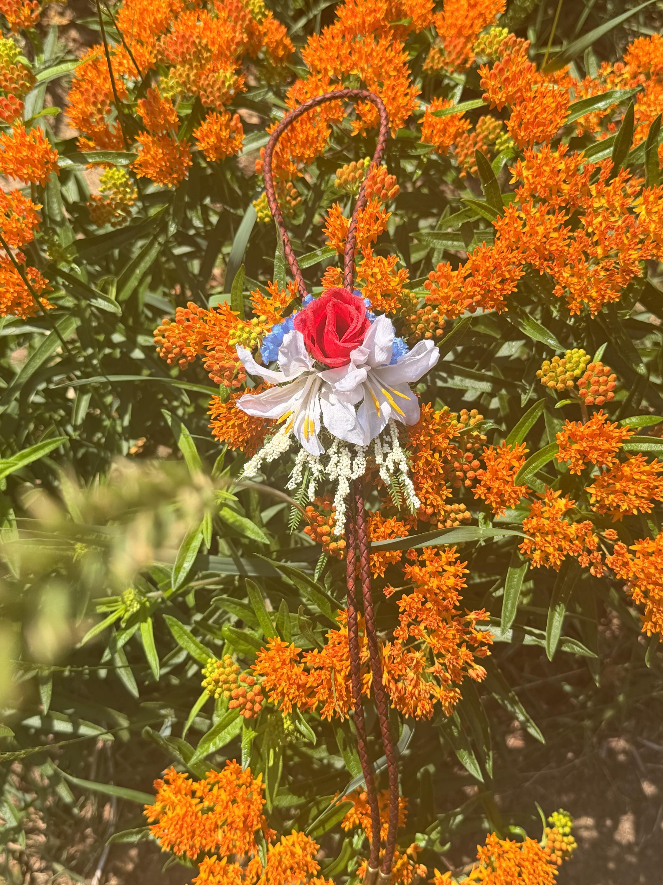 Red, White, and Bloom bolo tie | patriotic jewelry | western wear | July 4th accessories