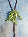 Faux Flower Bolo Tie with Genuine Antler | Handmade Festival Jewelry