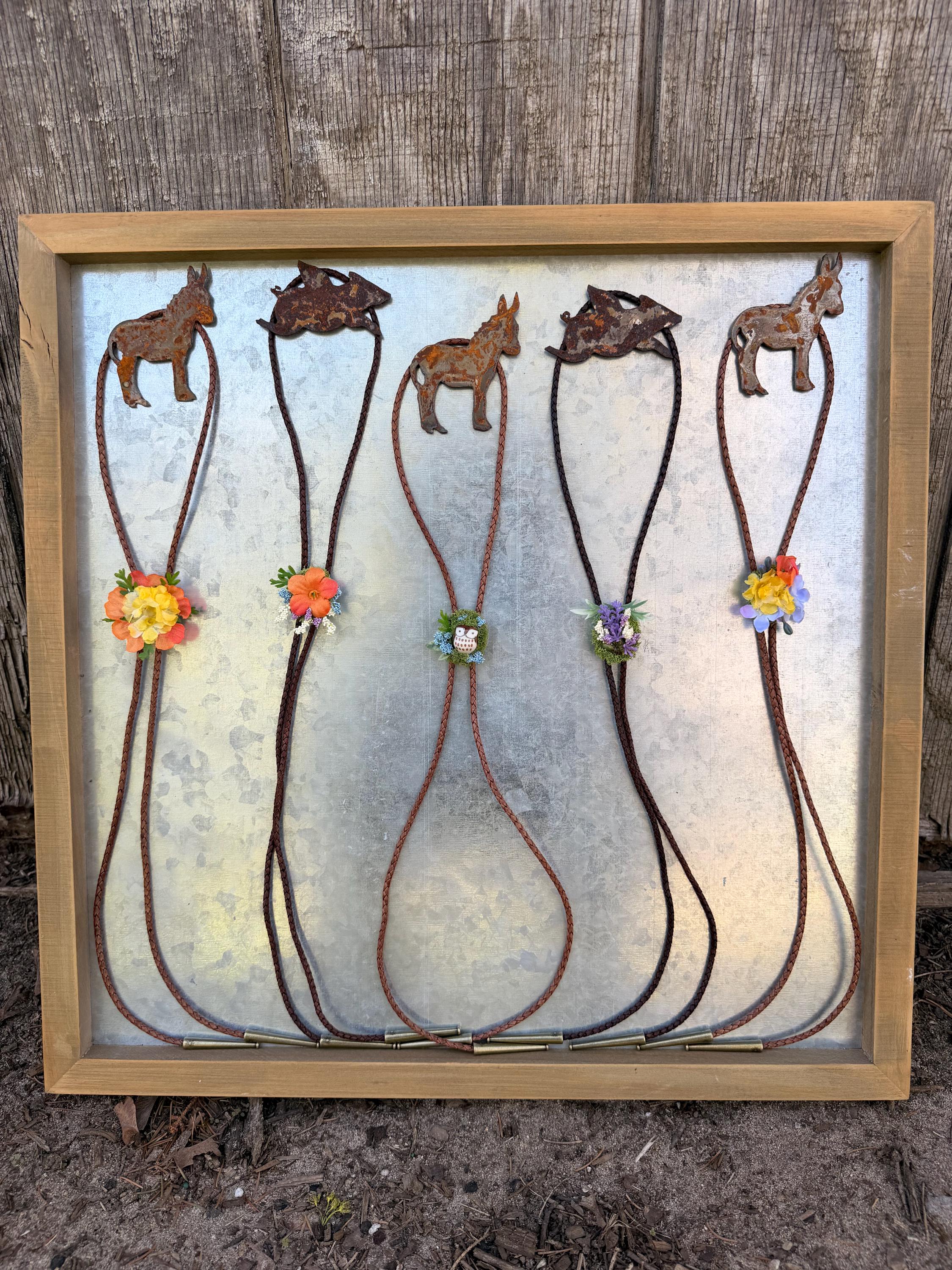 The Little Bolo Ties | Faux Flower Bolo | Handmade| Miniature Scene | Whimsical necklace