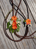 The Orange You Glad bolo | Floral bolo tie | Faux flower jewelry | Country style | Western wear