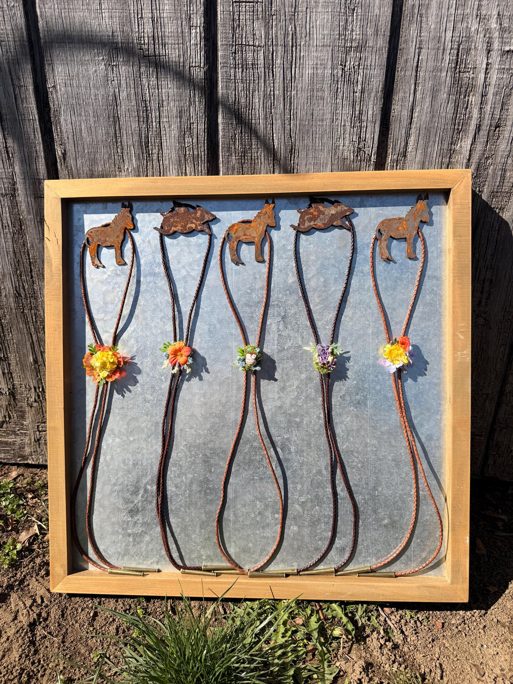 The Little Bolo Ties | Faux Flower Bolo | Handmade| Miniature Scene | Whimsical necklace
